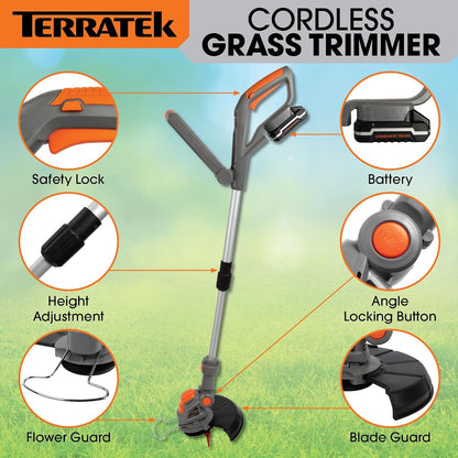 20V Cordless Strimmer, Blade & Spool Kit, 2X Batteries & Charger