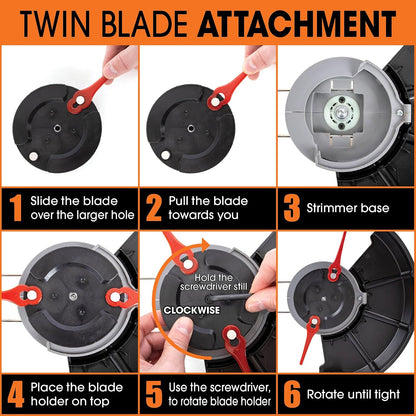20V Cordless Strimmer, Blade & Spool Kit, 2X Batteries & Charger